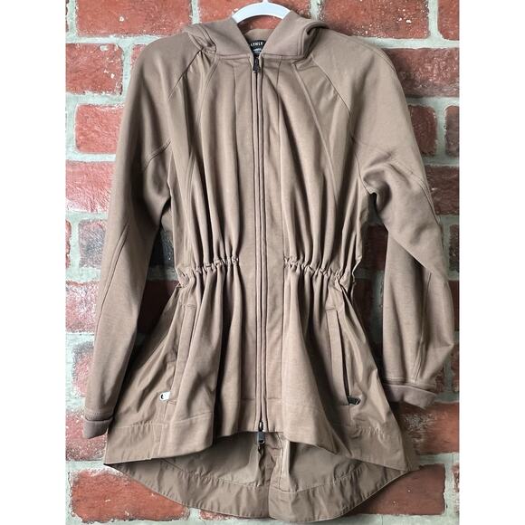Athleta Rustic Beige Triumph Hybrid Hooded Jacket Medium - Picture 1 of 10